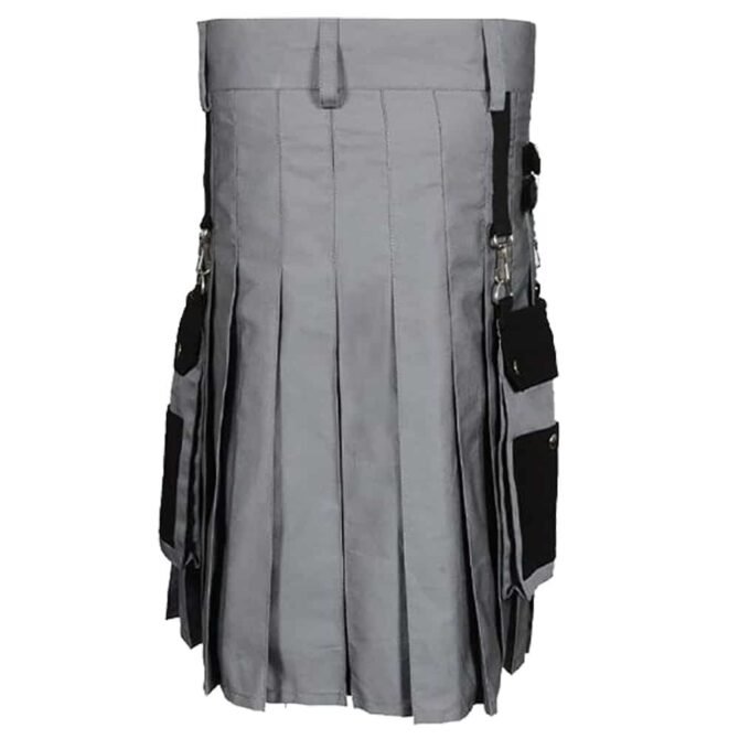 Black And Grey Hybrid Kilt Back