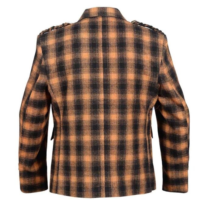 Black And Orange Tweed Jacket Back