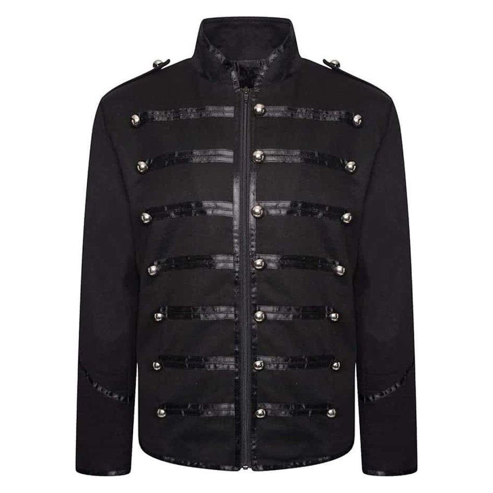 Black Gothic Military Drummer Parade Jacket