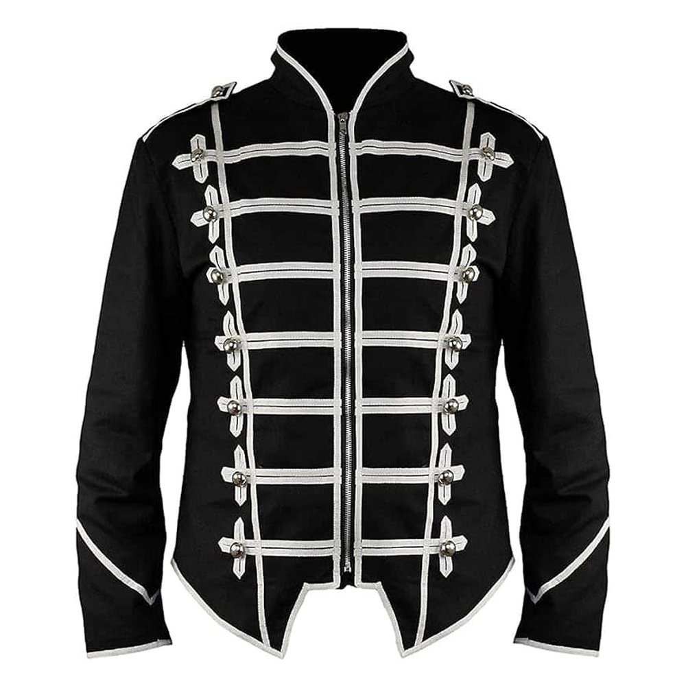 Black Gothic Steampunk Military Drummer Parade Jacket