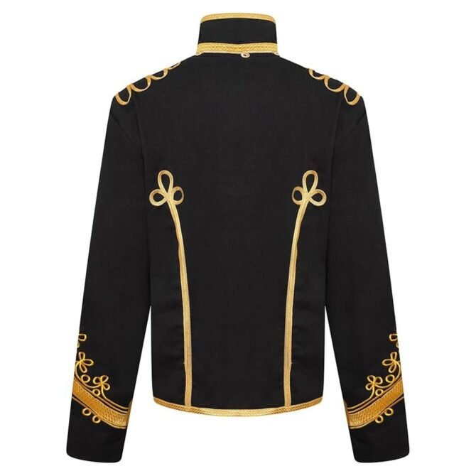 Black Hussar Military Drummer Jacket Back