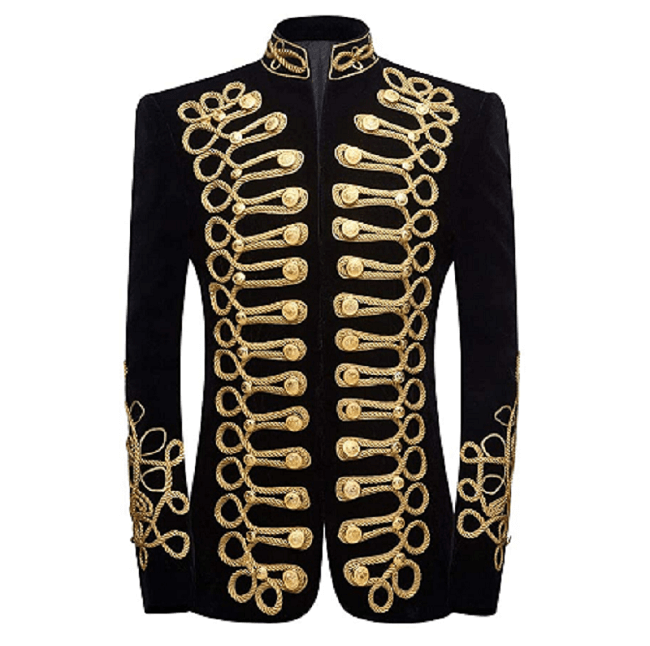 Black Velvet Military Steampunk Jacket