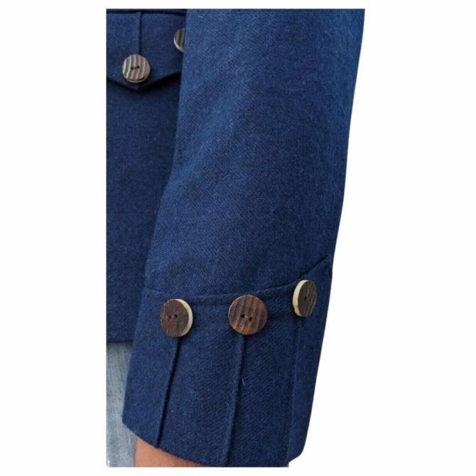 Blue Tweed Jacket Cuff