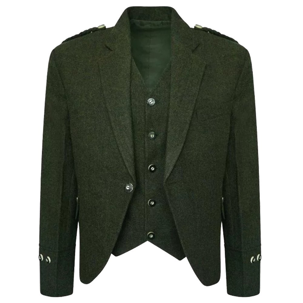 Dark Green Argyll Wool Jacket