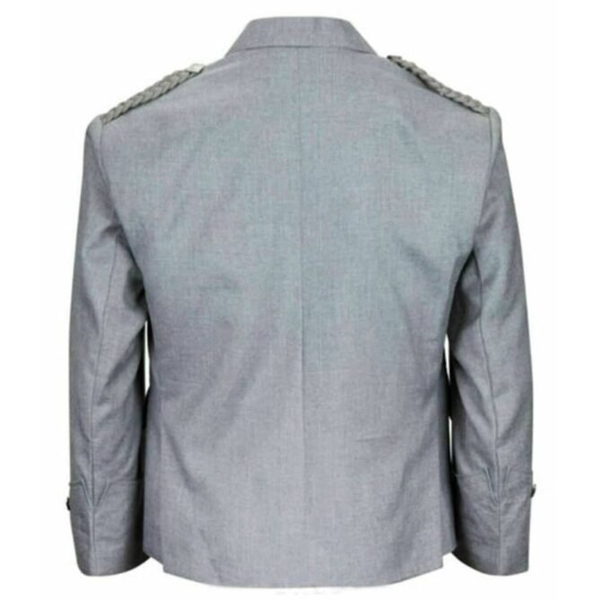 Grey Argyle Kilt Jacket Back