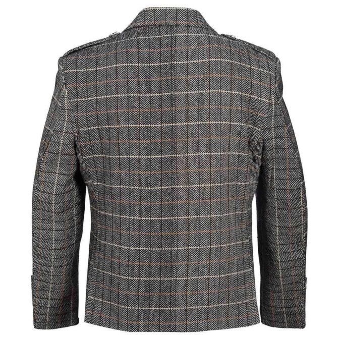 Grey Tweed Mens Jacket back