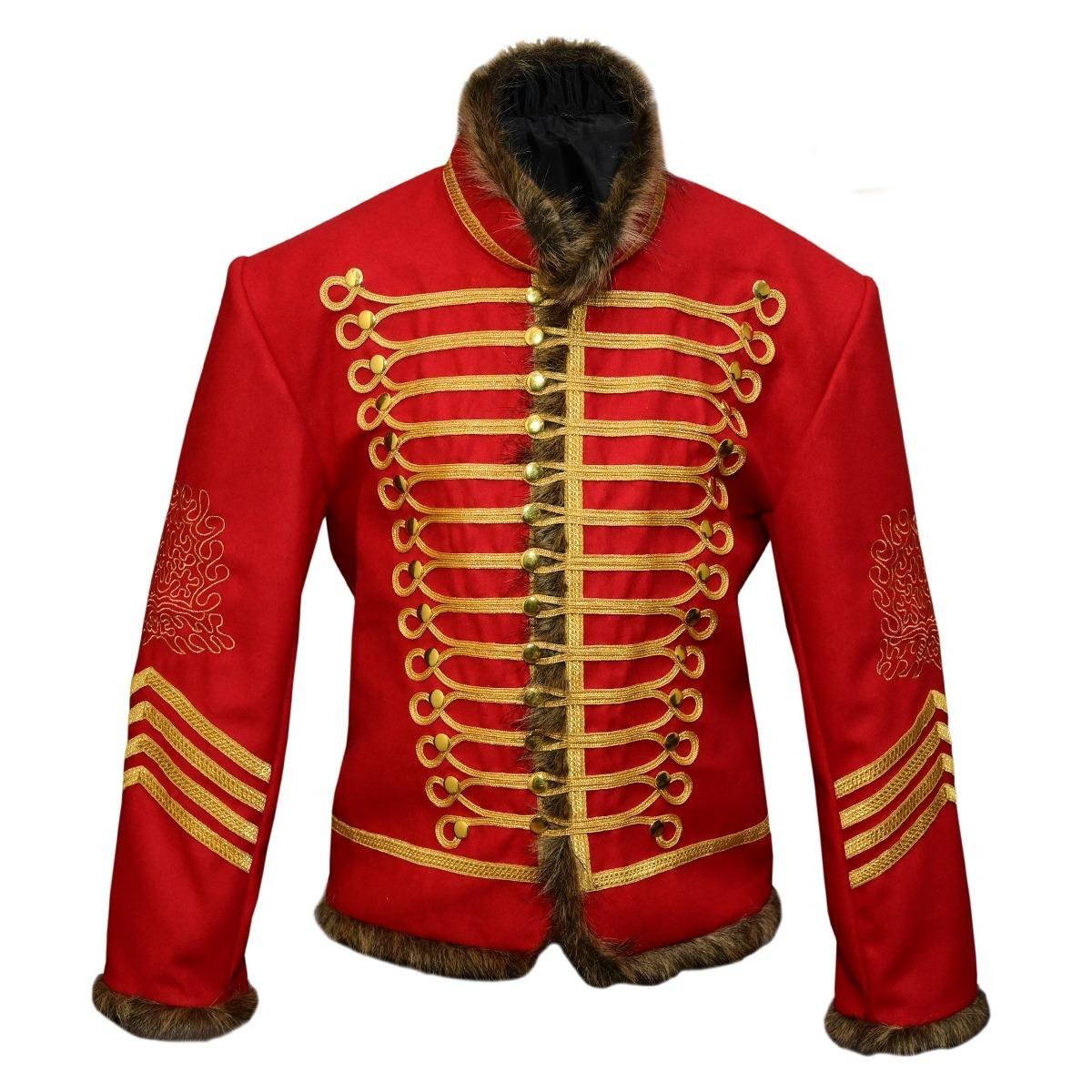 Jimi Hendrix Pipe Band 18th Century Napoleonic Red Hussar Jacket