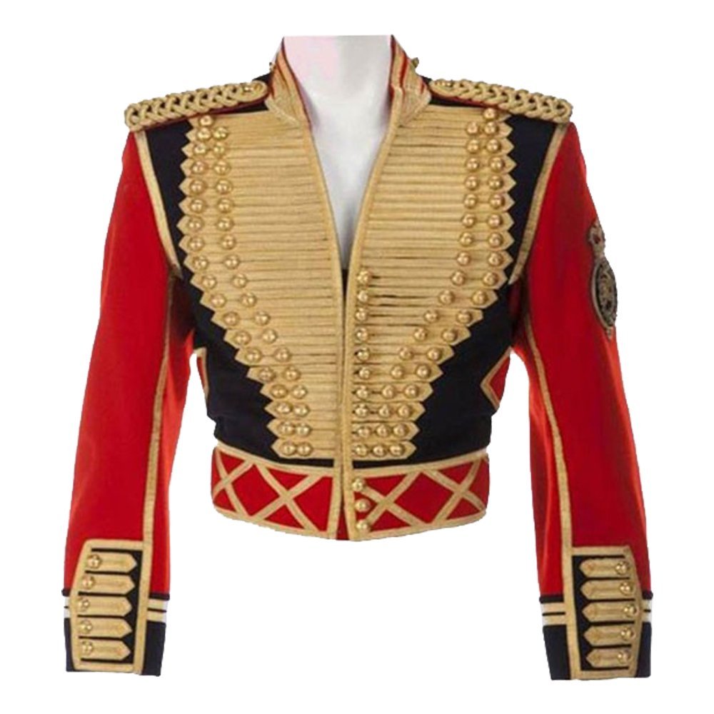 Red Hussar Braided Military Jacket