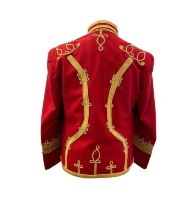 Red Hussar Marching Pipe Band Jacket Back