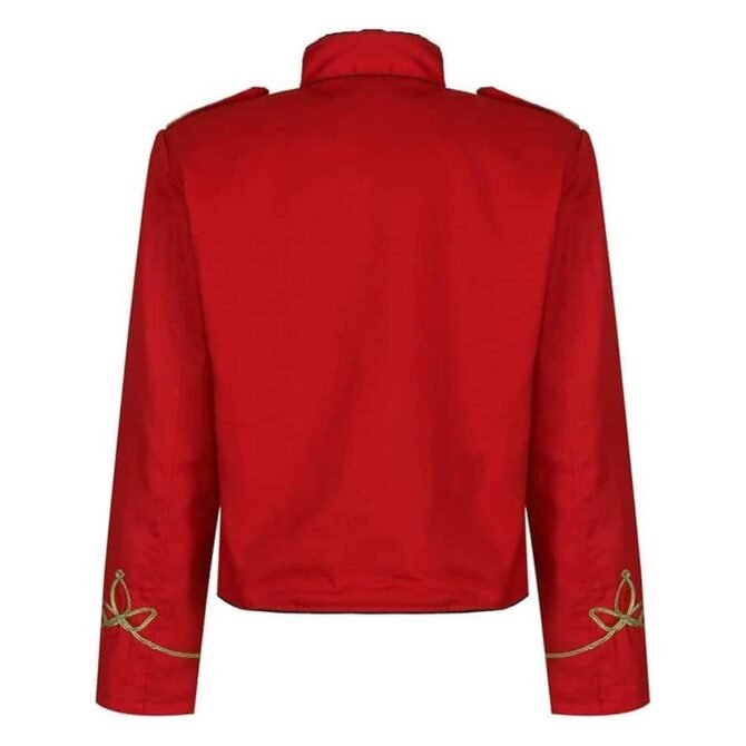 Red Military Drummer Jacket Back