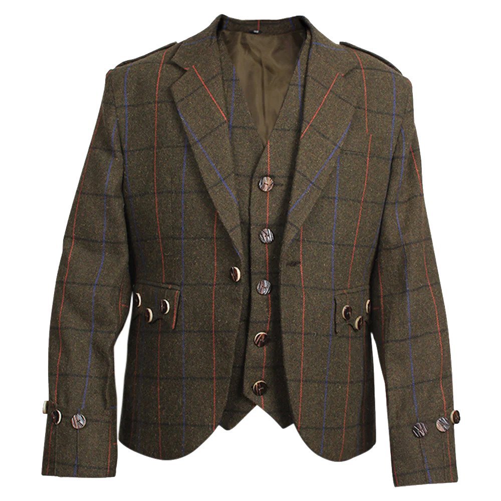 Tweed Jacket Mens Brown