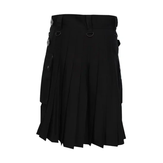 Black Utility Kilt Back