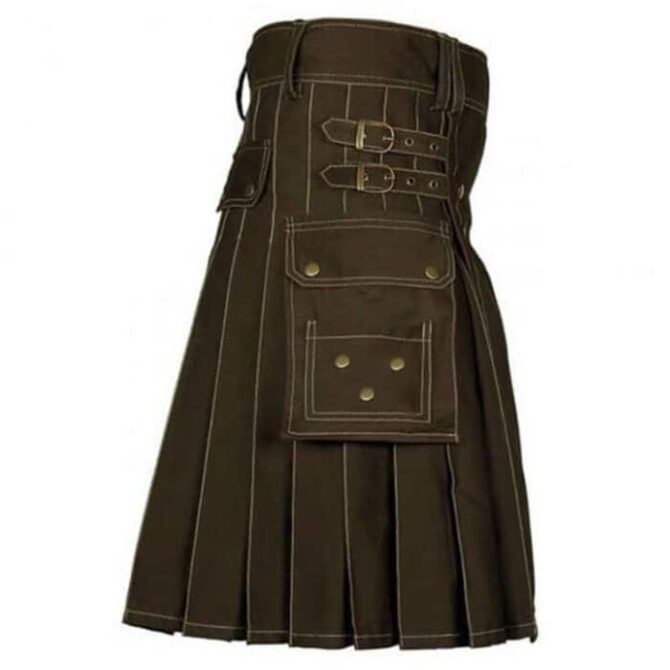 Brown Utility Kilt Side