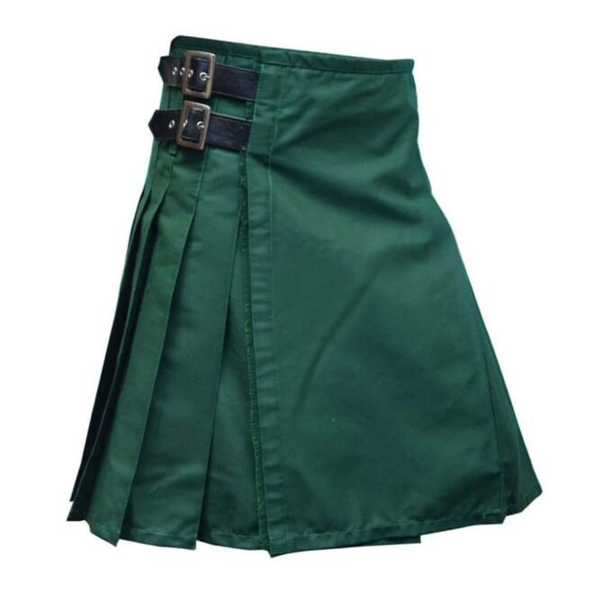 Dark Green Utility Kilt Side