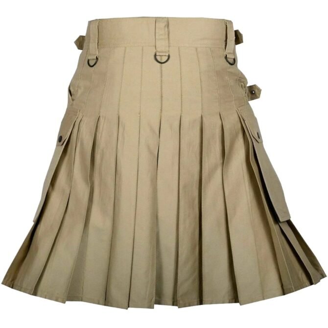 Khaki Utility Kilt Back