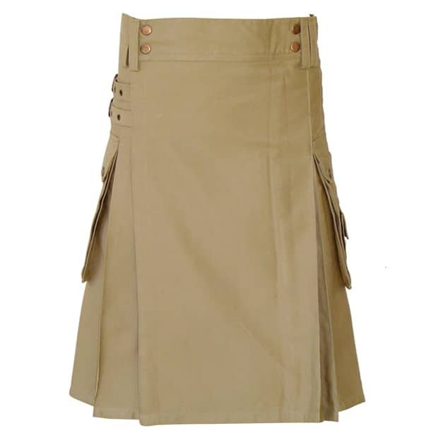 Mens Khaki Utility Kilt