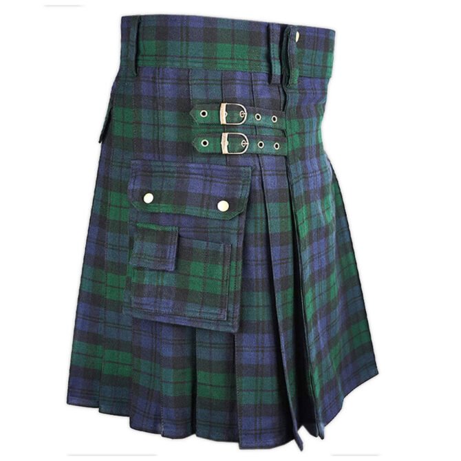 Black Watch Tartan Utility Kilt Detail