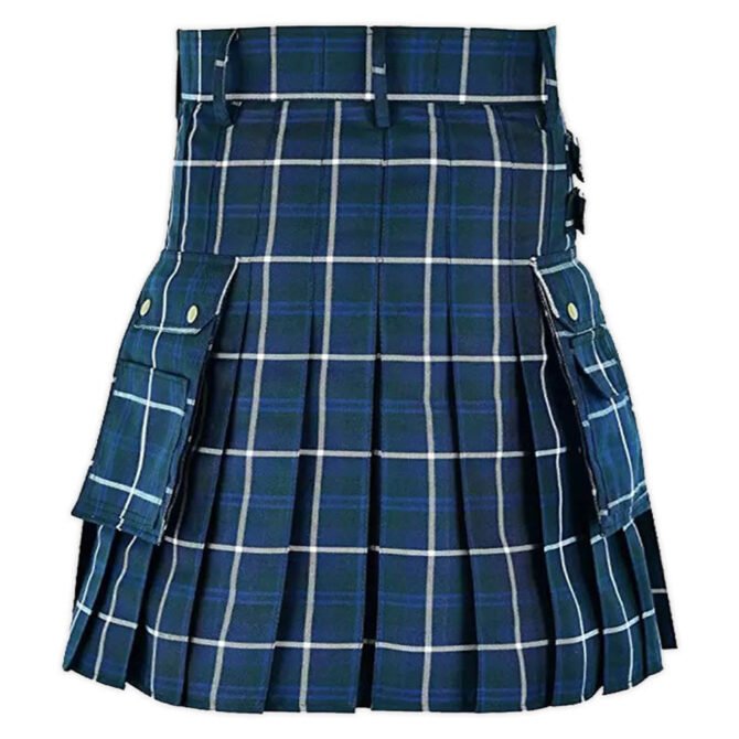 Blue Douglas Tartan Utility Kilt Back