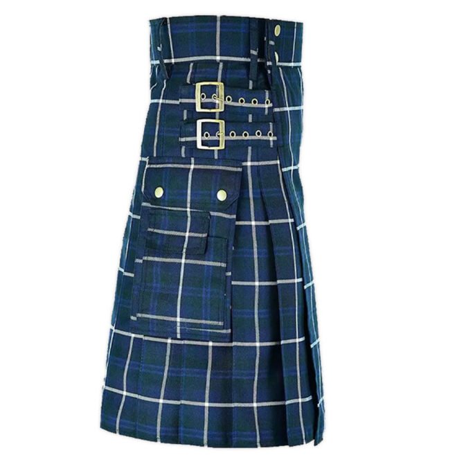 Blue Douglas Tartan Utility Kilt Left