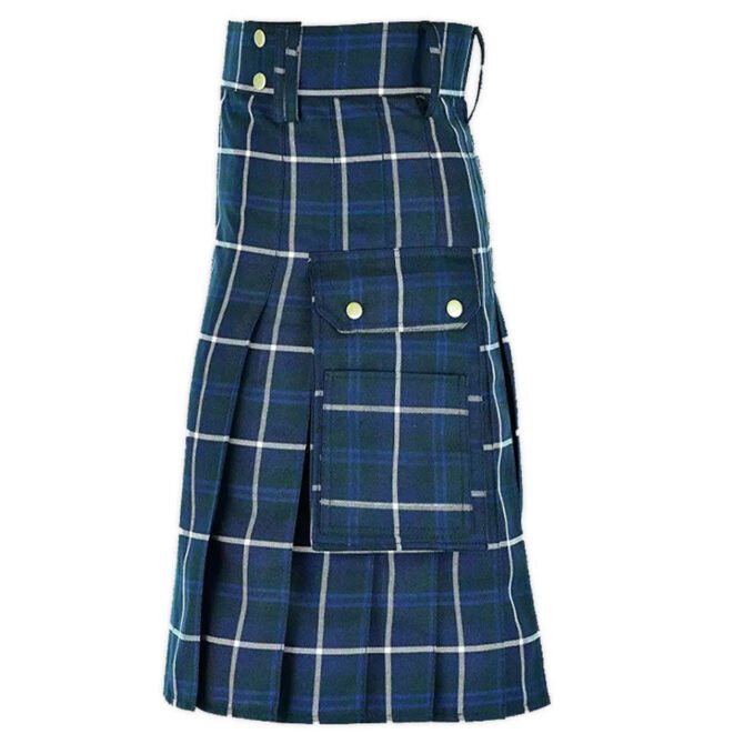 Blue Douglas Tartan Utility Kilt Right