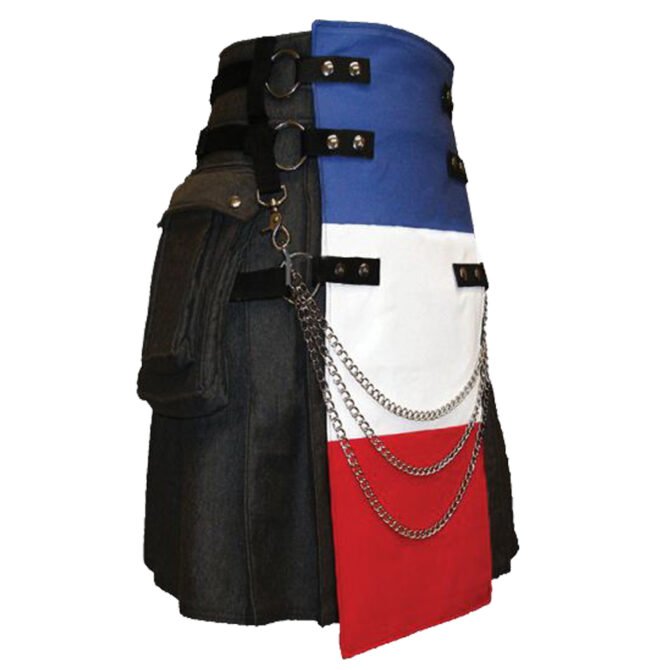 French Flag Kilt Side