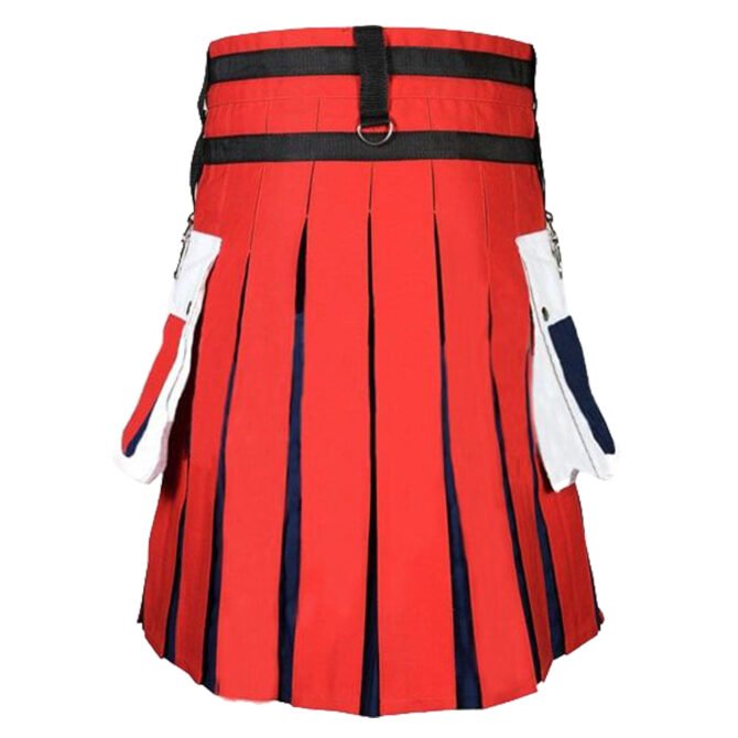 French Patriotic Flag Kilt Back