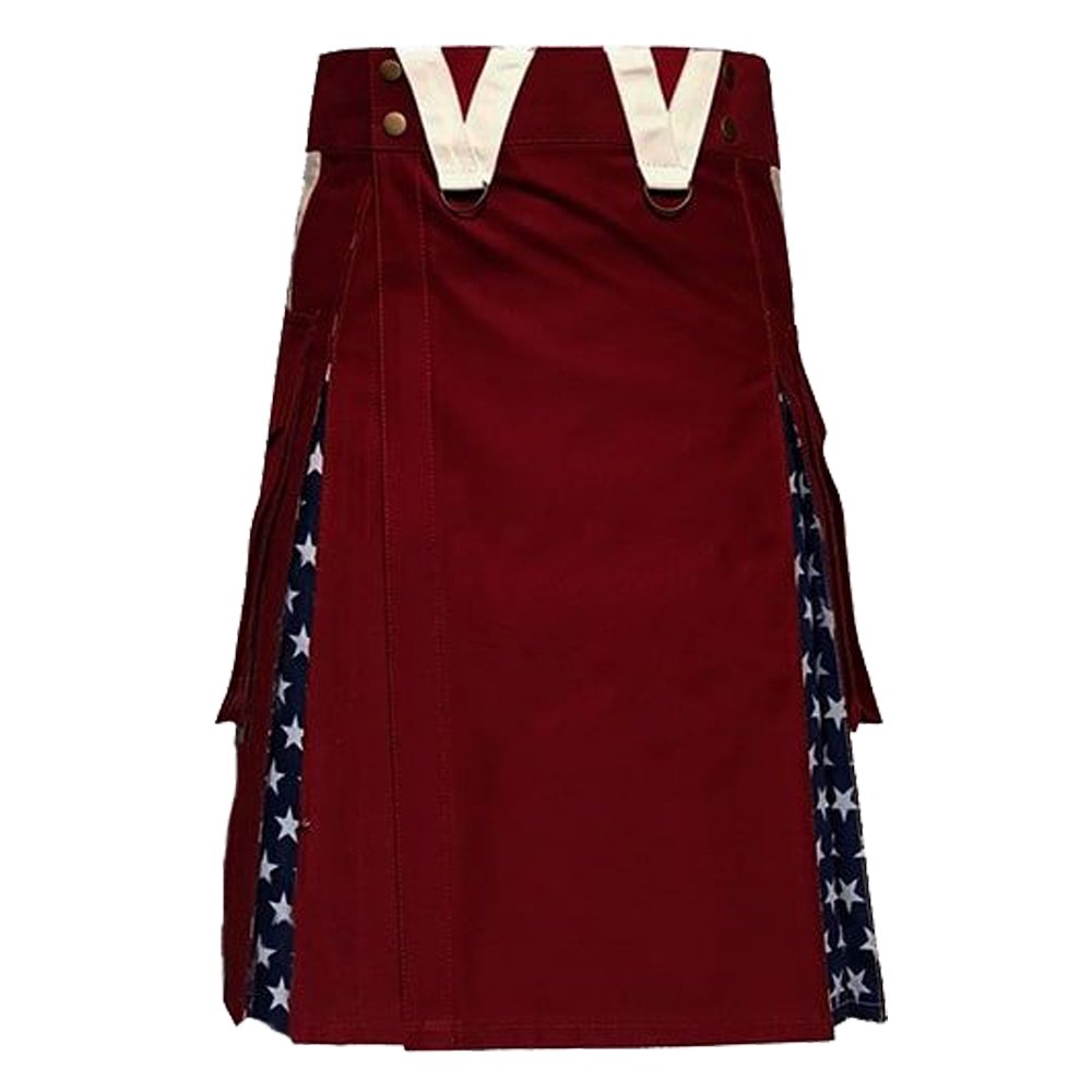 Maroon USA Flag Kilt