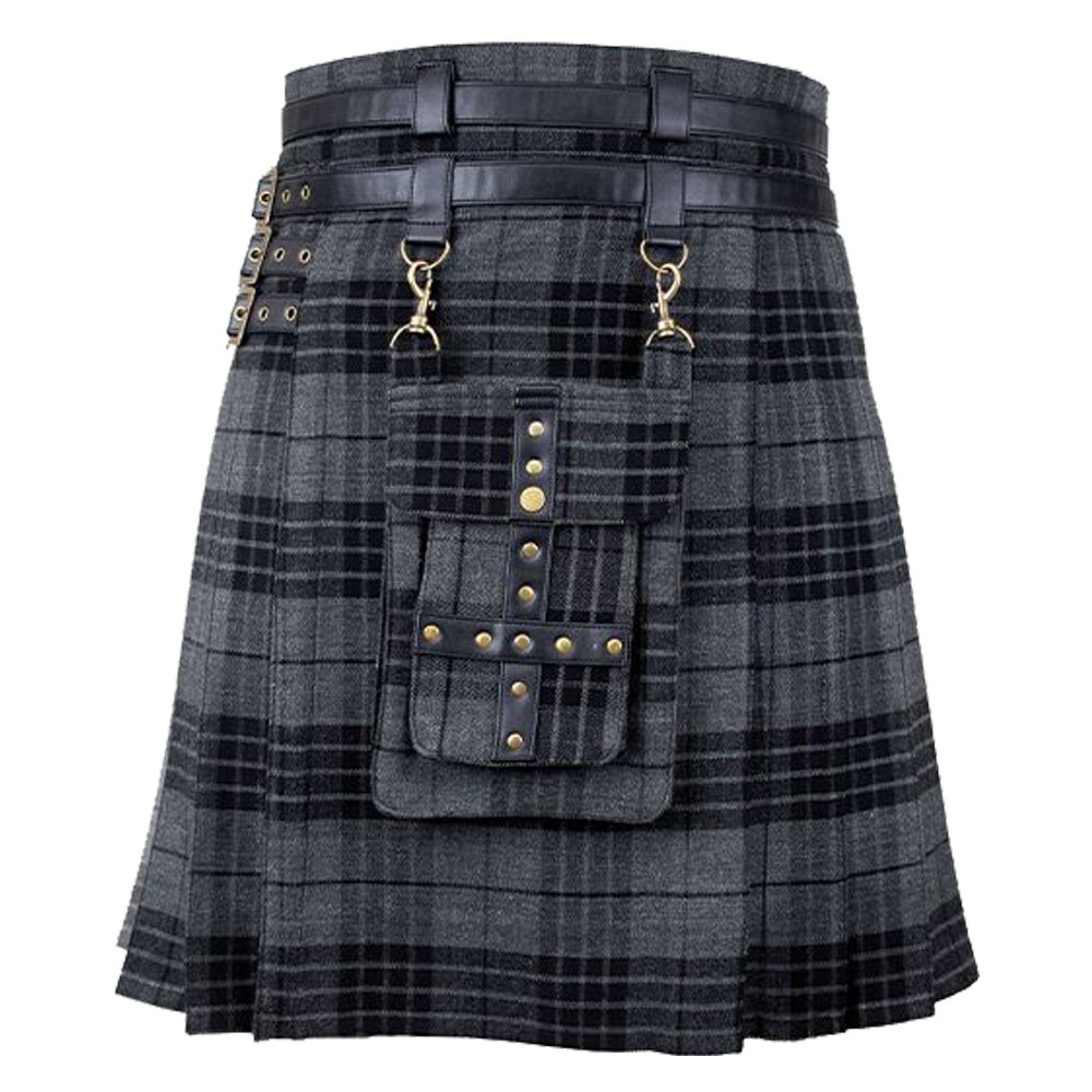 Modern Grey Watch Tartan Utility Kilt