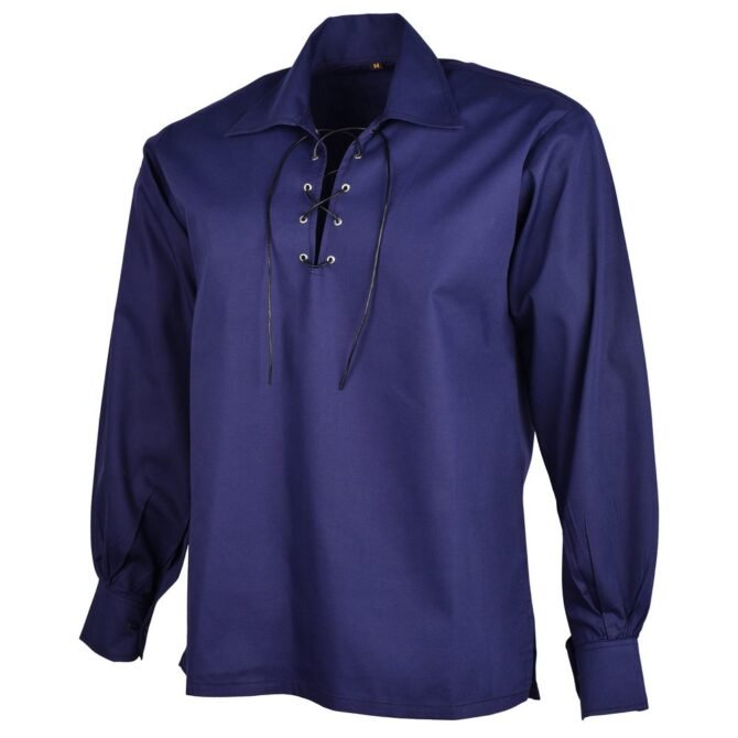 Navy Blue Jacobite Ghillie Shirt Side