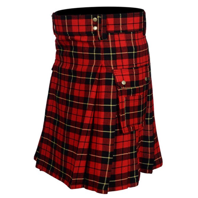 Wallace Tartan Utility Kilt Side