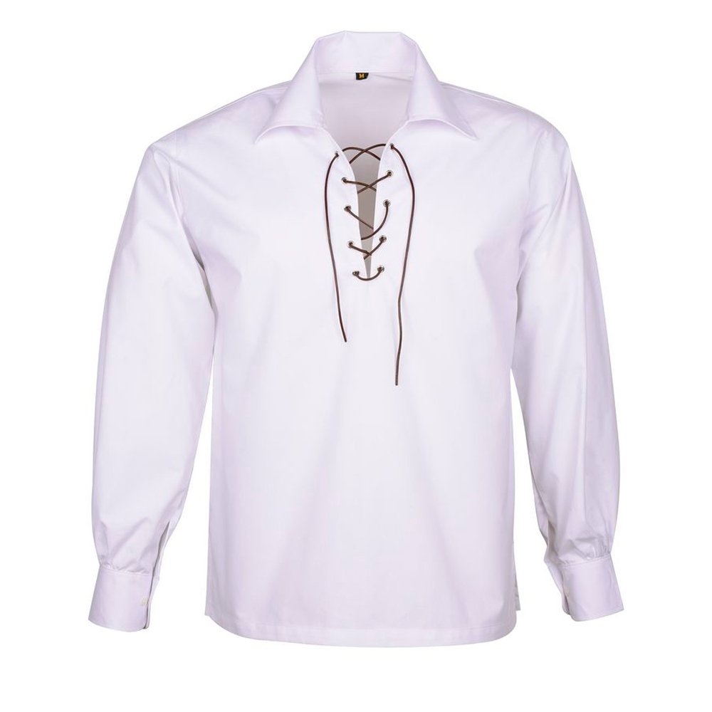 White Jacobite Ghillie Kilt Shirt