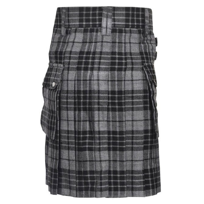 Grey Watch Tartan Utility Kilt Back